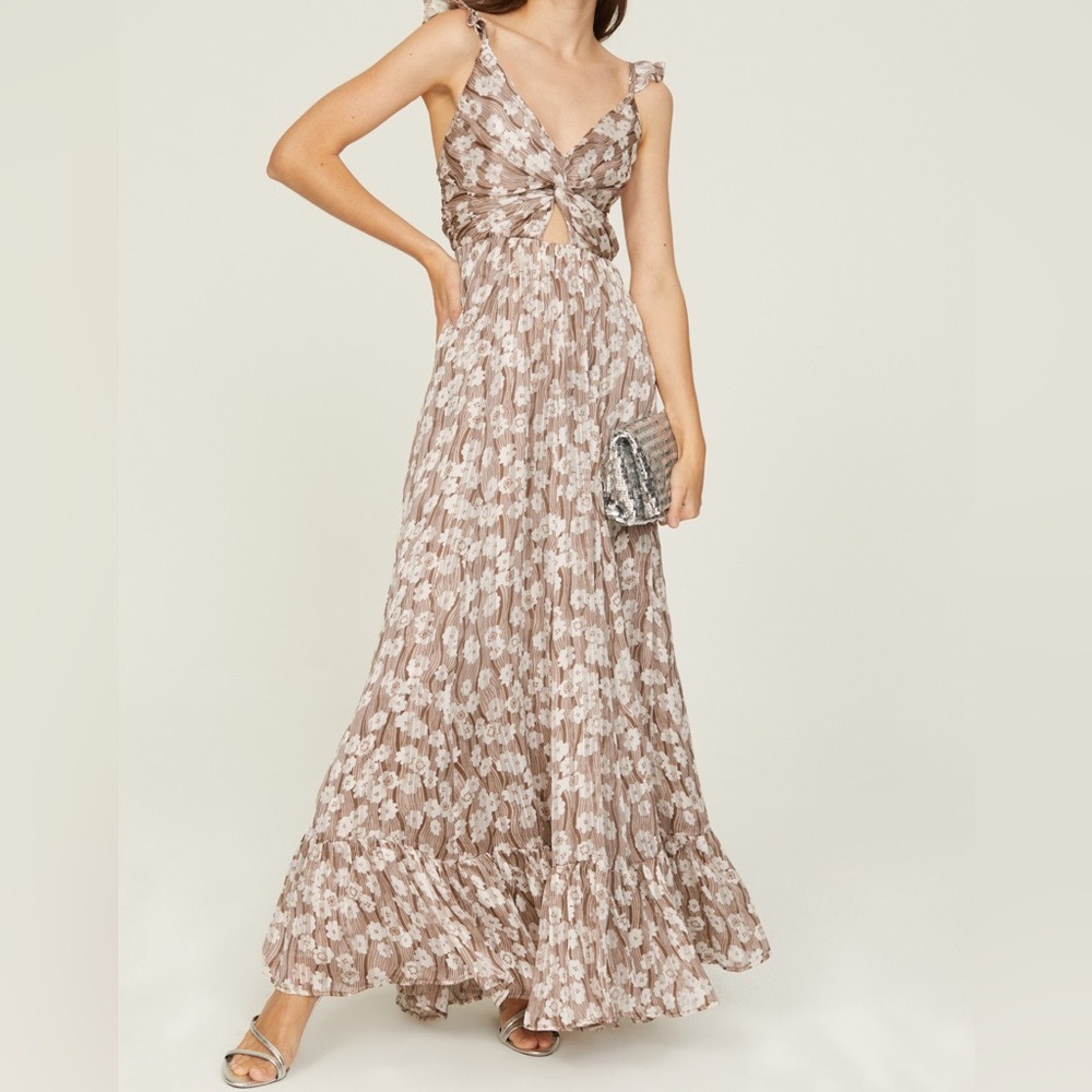 Floral Print Cut Out Maxi Dress Silvia Gown Sabina Musayev